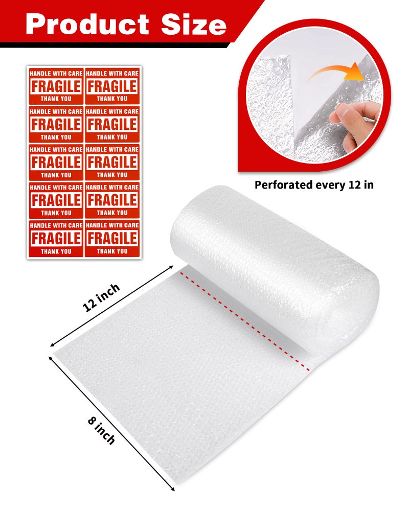 Pacific Mailer Bubble Cushioning Wrap Rolls, 3/16" x 12" x 36' ft Total, Perforated Every 12" for Packaging, Shipping, Mailing - Image 2